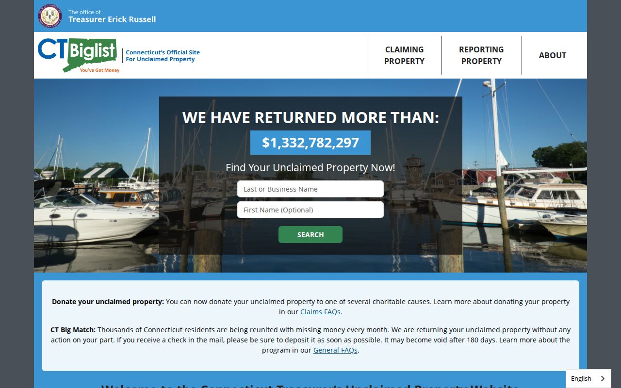 South Windsor residents directory Connecticut unclaimed property search